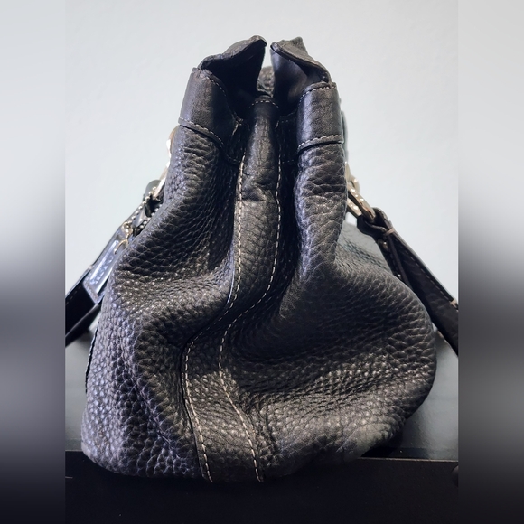 COACH | Penelope Black Handbag Shoulder Bag | Ruffle Top Pebbled Leather | Y2K - Picture 5 of 13